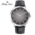 LATELY(레이틀리) [레이틀리] 메티티솟 H7915AS 가죽밴드 남성용 스위스메이드 정장시계