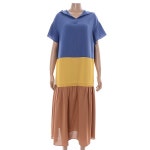 LATELY(레이틀리) [레이틀리] 베네통 후등 롱 컬러 블럭 원피스 BAOPA6131