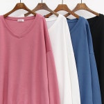 LATELY(레이틀리) [레이틀리] 가오리 브이 맨투맨 110E893S 빅사이즈 여성의류