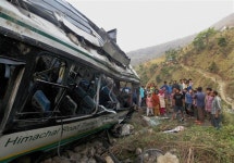 Himachal: 12 killed, 39 injured as bus plunges into gorge - Rediff.com India News