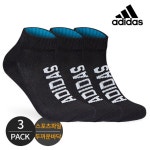 아디다스 남성 스포츠 파일 센터로고 발목양말 3P_BK