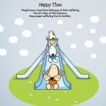 Kids D.I.Y Sticker_아지 미끄럼틀을 타요-바보사랑 바보사랑 디자인쇼핑몰