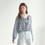 엔터식스몰 - 패션&라이프스타일몰 패턴 프릴 블라우스(BL-2745)