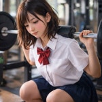 After school at the gym, I was doing squats thinking of you. / oretore - genie
