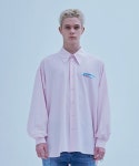 에드(ADD) STRIPE LOGO PRINTED POCKET SHIRT PINK - 70,200원 | 무신사 스토어