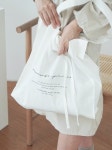 오브드제이(AUBE DE J) 캘리그라피 모먼트 린넨백 - 화이트 - 42,000원 | 무신사 스토어