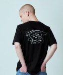 스테디콤마(STEADY COMMA) 월드맵 프린트 티셔츠 블랙 - 32,000원 | 무신사 스토어