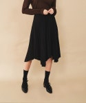 더 베리 띵(THE VERY THING) T/unbalance wrinkle skirt_BK - 34,300원 | 무신사 스토어