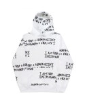 아임낫어휴먼비잉(I AM NOT A HUMAN BEING) [17FW]Basic Logo Pattern Hoodie - White - 55,300원 | 우신사 스토어