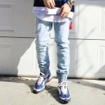 라울(LAUL) COMFORTABLE ICEBLUE JOGGER PANTS 컴포터블 연청 조거팬츠 - 89,000원 | 무신사 스토어