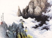 국내최대 미술품경매 - 포털아트 금강산 천주봉의 아침 *(73cm x 54cm 약20호) 2005 *원목유리액자(보통)*