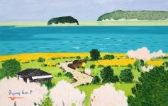 국내최대 미술품경매 - 포털아트 남해인상 *10M(53cm x 33.5cm) Oil on canvas 2008 *유리액자 상세설명 필독*