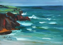 국내최대 미술품경매 - 포털아트 동해 화진휴게소 *8P(45.5cm x 33cm) 캔버스 위에 유채 2007 *유리액자 상세설명 참조* *재경매 작품*