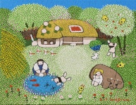 국내최대 미술품경매 - 포털아트 동심 *10P(53cm x 41cm) 캔버스에 유채 2017 