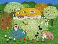 국내최대 미술품경매 - 포털아트 동심 *10P(53cm x 41cm) 캔버스에 유채 2018 *유리액자*