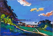 국내최대 미술품경매 - 포털아트 여수 돌섬 이야기 *1F(22.7cm x 16cm) 캔버스에 유채 2010 *유리액자*