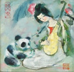 국내최대 미술품경매 - 포털아트 여몽 [如夢] *(29.5cm x 29.5cm 약5호) 캔버스에 유채 *유리없는액자(보통)*