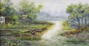 국내최대 미술품경매 - 포털아트 기정 [起程] *(150cm x 79cm 약62호) 캔버스에 유채 2008 *유리없는액자*