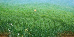 국내최대 미술품경매 - 포털아트 청맥 *변형15호(65cm x 33cm) 캔버스에 유채 2009 *유리액자 상세설명 필독*