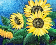 국내최대 미술품경매 - 포털아트 황금꽃 *8F(45.5cm x 38cm) 한지에 아크릴 2020 *유리액자*