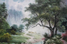 국내최대 미술품경매 - 포털아트 - 고향길 (97cm x 63cm) [주]