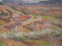 국내최대 미술품경매 - 포털아트 산골농장의 봄 (69cm x 53cm) 