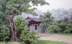 국내최대 미술품경매 - 포털아트 - 석담의 여름 (93cm x 58cm)