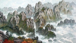 국내최대 미술품경매 - 포털아트 - 금강산 (130cm x 69cm) 