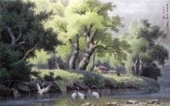 국내최대 미술품경매 - 포털아트 - 석담의 여름 (99cm x 61cm)