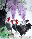 국내최대 미술품경매 - 포털아트 등꽃과수탉 (62cm x 73cm) *7월18일이후배송*