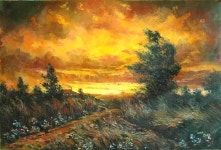 국내최대 미술품경매 - 포털아트 - 저녘노을 (96cm x 64cm 약30호)