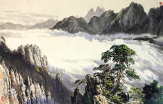 국내최대 미술품경매 - 포털아트 - 금강산에서 (108cm x 68cm.) 마지막