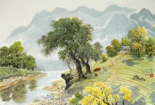 국내최대 미술품경매 - 포털아트 그리운 고향의  여름 (106cm x 72cm) *2월23일 통관 마지막 작품* 추가 공급 협의 없는 상태