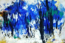 국내최대 미술품경매 - 포털아트 파란숲 *12M(61cm x 41cm) Oil on Canvas(Mixed Media) *유리액자 상세내용 참조*