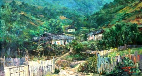 국내최대 미술품경매 - 포털아트 내고향 대풍리에서 (104cm x 57cm 약29.7호) *3월28일 통관 마지막 작품*