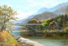 국내최대 미술품경매 - 포털아트 묘향산 (103cm x 70cm 약35.6호) *04월19일 통관작품*  07-3/1계약서