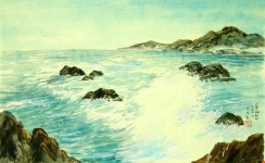 국내최대 미술품경매 - 포털아트 - 동해에서 (73cm x 47cm 약16호) *04월19일 통관작품