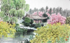 국내최대 미술품경매 - 포털아트 - 모란봉 애련정 (94cm x 60cm 약28.5호) *04월19일 통관작품