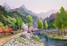 국내최대 미술품경매 - 포털아트 - 고향산천 (91cm x 63cm 약29호) *04월19일 통관작품