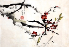 국내최대 미술품경매 - 포털아트 - 《명자꽃》 (62cm x 42cm 약11호) *06월07일 통관작품