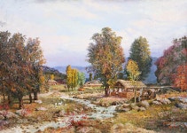 국내최대 미술품경매 - 포털아트 - 풍서리 옛 물레방아마을 (117cm x 85cm 약53호) *07월10일 통관작품