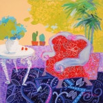 국내최대 미술품경매 - 포털아트 시간과 공간 *8S(38cm x 38cm) Mixed media on canvas 2007 *유리액자 상세설명 참조