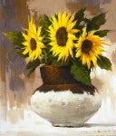 국내최대 미술품경매 - 포털아트 - 태양의 꽃 *10F(45.5cm x 52.6cm) Oil on canvas *유리액자 상세내용 참조*
