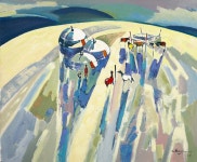 국내최대 미술품경매 - 포털아트 초원의 오후 *20F(72cm x 60.5cm) Oil on canvas *유리액자 상세내용 참조*