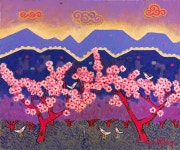 국내최대 미술품경매 - 포털아트 태양은 가득히 도화원에 퍼지고 *10F(55cm x 46cm) Oil on canvas 2007 *유리액자 상세설명 참조 *
