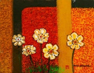 국내최대 미술품경매 - 포털아트 - 향(鄕)-고향의꽃 *6F(41cm x 32cm) Oil on canvas *유리액자 상세설명 참조