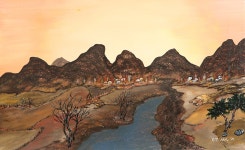 국내최대 미술품경매 - 포털아트 - 기다림 *10M(53cm x 33.5cm) Acrylic on canvas 2007 *액자없음*
