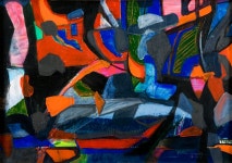 국내최대 미술품경매 - 포털아트 - 무제 *15M(65cm x 46cm) Mixed Media on canvas 2007 *원목유리액자 상세내용 참조*