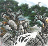 국내최대 미술품경매 - 포털아트 - 설악산 전경 *(68cm x 66cm 약23호) 수묵채색화 2008 *유리액자 상세설명필독*