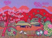 국내최대 미술품경매 - 포털아트 - 고향의 봄 *4F(33cm x 24cm) Oil on canvas 2008 *유리액자 상세설명 필독